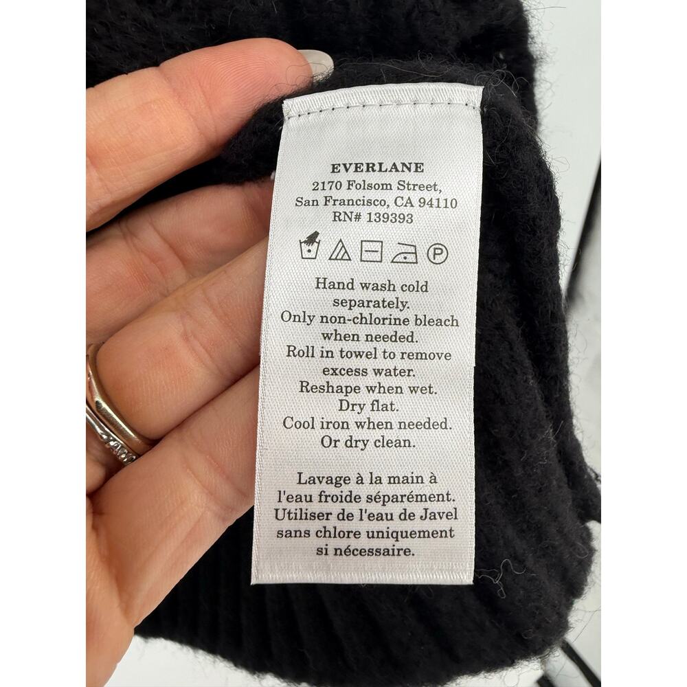 Everlane Cloud Oversized High Turtleneck Sweater Black XL NWT Wool Alpaca - Picture 6 of 6